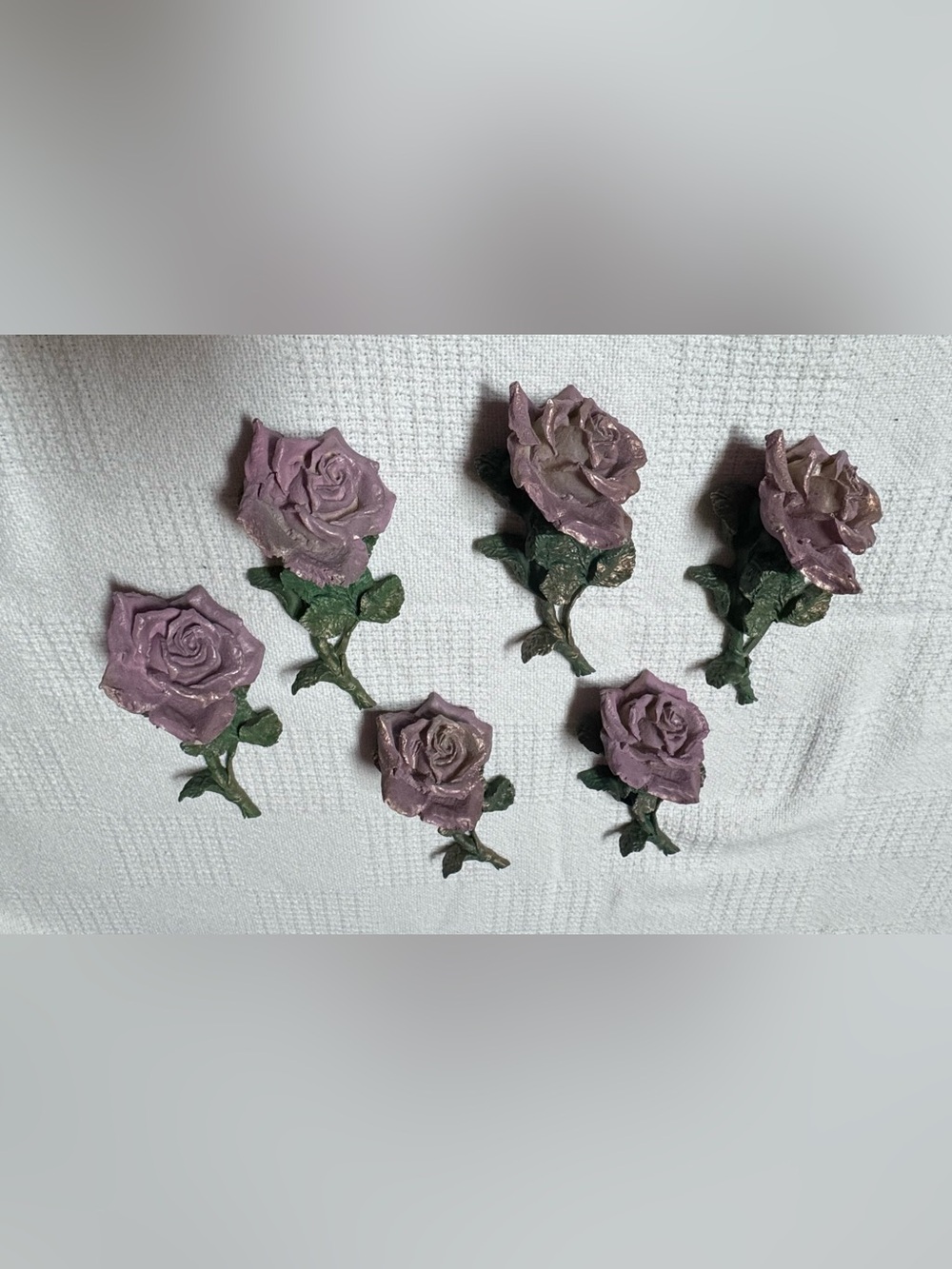 Decorative  6 Lavender Rose Wall Accents by